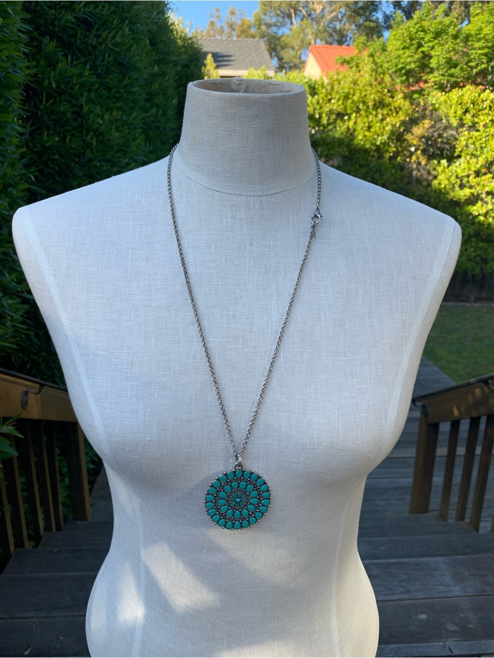 Lucky brand Turquoise Pendant Long Necklace - Women Jewelry